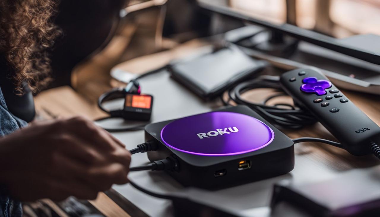 A person performing various tasks with a Roku device.