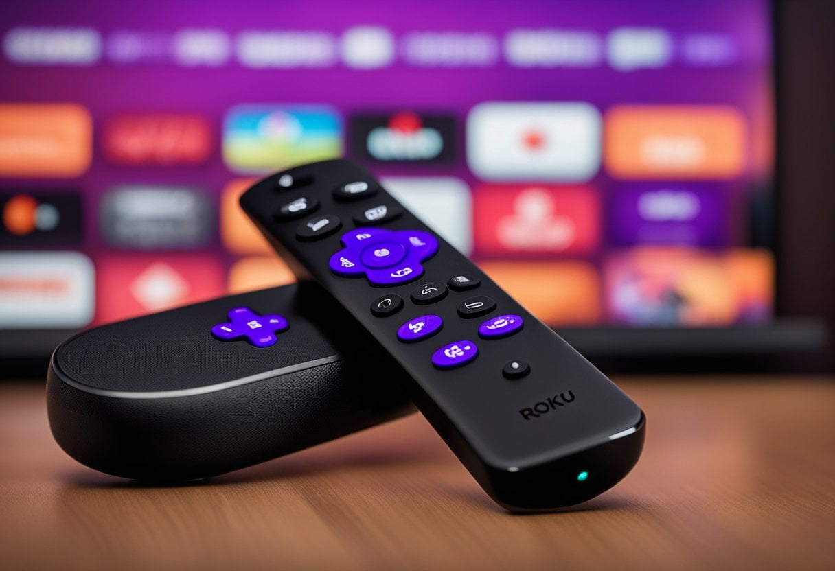 A comparison between Roku and Firestick, showing their interfaces and remote controls for elderly users